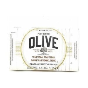 Korres Pure Greek Olive Πράσινο Σαπούνι Κέδρος 125gr – Σαπούνι Ελιάς με Άρωμα Κέδρου