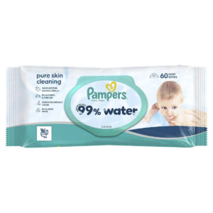 Pampers 99% Water μωρομάντηλα 60 τεμαχίων χωρίς άρωμα και οινόπνευμα για βρέφη