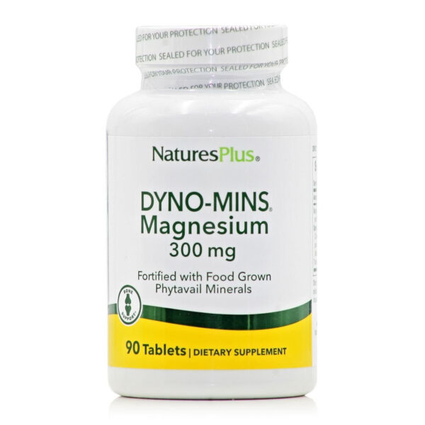 Nature’s Plus Dyno-Mins Magnesium 300mg 90 ταμπλέτες συμπλήρωμα μαγνησίου για μυϊκή λειτουργία και μείωση κόπωσης