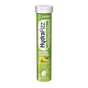 Upsa Hydrafizz Ηλεκτρολύτες Hydra + Detox Γεύση Λεμόνι 16 Αναβράζοντα Δισκία