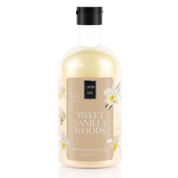 5200410662767 Lavish Care Sweet Vanilla Woods Shower Gel 500ml αφρόλουτρο σε gel με άρωμα βανίλιας και ξυλώδεις νότες για καθημερινό καθαρισμό και απαλότητα