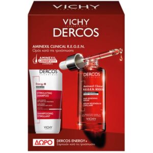 Vichy PROMO Dercos Aminexil Clinical R.E.G.E.N. Booster Ορός Ενδυνάμωσης Μαλλιών 90ml + Dercos Shampoo Energy+ Δυναμωτικό Σαμπουάν κατά της Τριχόπτωσης, 50ml