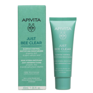Apivita Just Bee Clear Blemish Control Mattifying Moisturizer, Κρέμα κατά των Ατελειών, 40ml