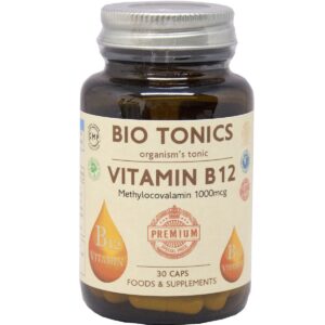 Bio Tonics Vitamin B12 Βιταμίνη για την Υγεία του Νευρικού Συστήματος 1000mcg 30 κάψουλες