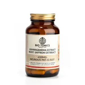Bio Tonics Ashwagandha Extract Root. Saffron Extract. 650mg - Άγχος / Στρες, 60 caps