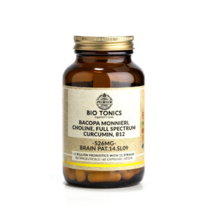 Bio Tonics Bacopa Monnieri, Choline, Full Spectrum Curcumin, B12 για Ενίσχυση των Εγκεφαλικών Διεργασιών, 60caps