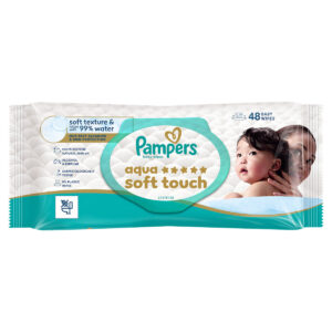 Pampers Μωρομάντηλα Aqua Soft Touch με Καπάκι 48τμχ