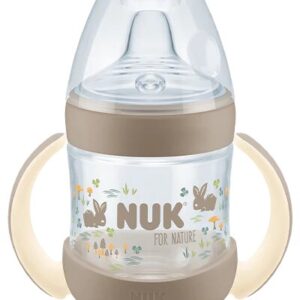 NUK For Nature Μπιμπερό Εκπαίδευσης με ρύγχος σιλικόνης 6m+ 150ml Χρώμα Γκρι, 1τμχ