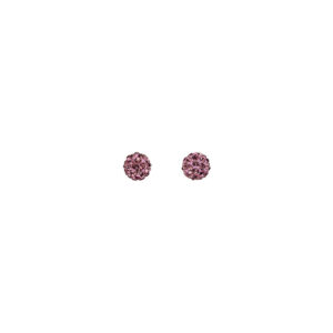 Medisei Dalee Ασημένια Σκουλαρίκια - Purple Crystals Ball Νο 05421 1 ζευγάρι