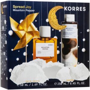 Korres Spread Joy Mountain Pepper Eau de Toilette, Σετ Αρώματος Mountain Pepper με Eau De Toilette και Αφρόλουτρο