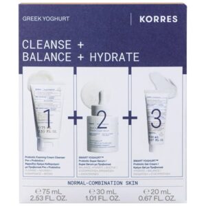 Korres Promo Greek Yoghurt Αφρώδης Κρέμα Καθαρισμού Προσώπου 75ml & Super Serum με Προβιοτικά 30ml & Κρέμα-Gel με Προβιοτικά 20ml