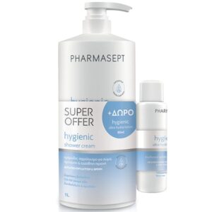 Pharmasept Promo Hygienic Shower Cream Κρεμώδες Αφρόλουτρο 1Lt & Δώρο Hygienic Ultra Hydra Lotion Γαλάκτωμα Σώματος 80ml