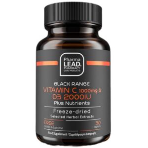 Pharmalead Black Range Vitamin C 1000mg & D3 2000iu Plus Nutrients, 30 Tablets
