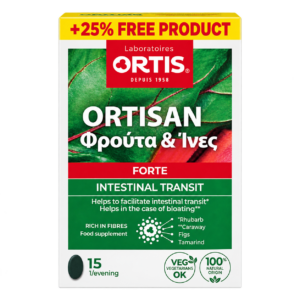 Ortis Ortisan Fruits & Fibres Forte για την Εντερική Λειτουργία – 15 Δισκία +25% Δώρο